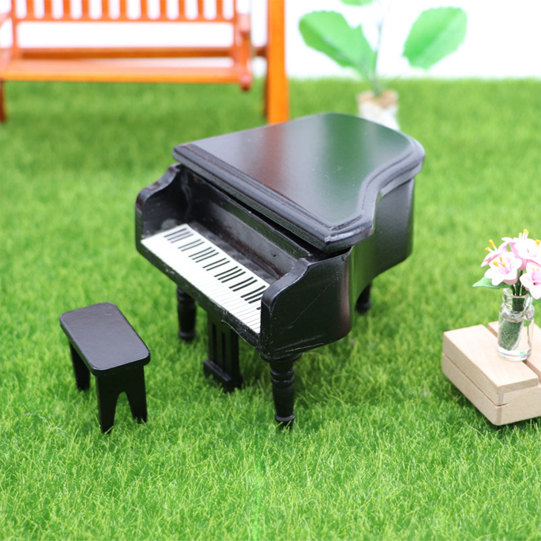 1/12 Mini Piano Model for Miniature Scene Models Dollhouse Accessories DIY Christmas Gift Assembly