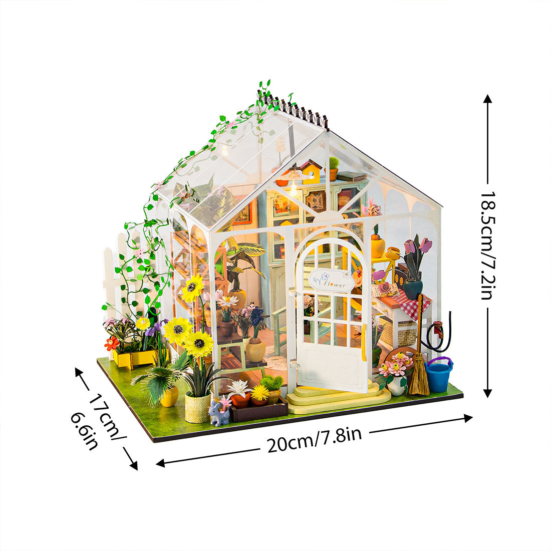 Sunshine Flower House Model DIY Handcrafted Miniature Kit Desktop ornaments creative toys gifts