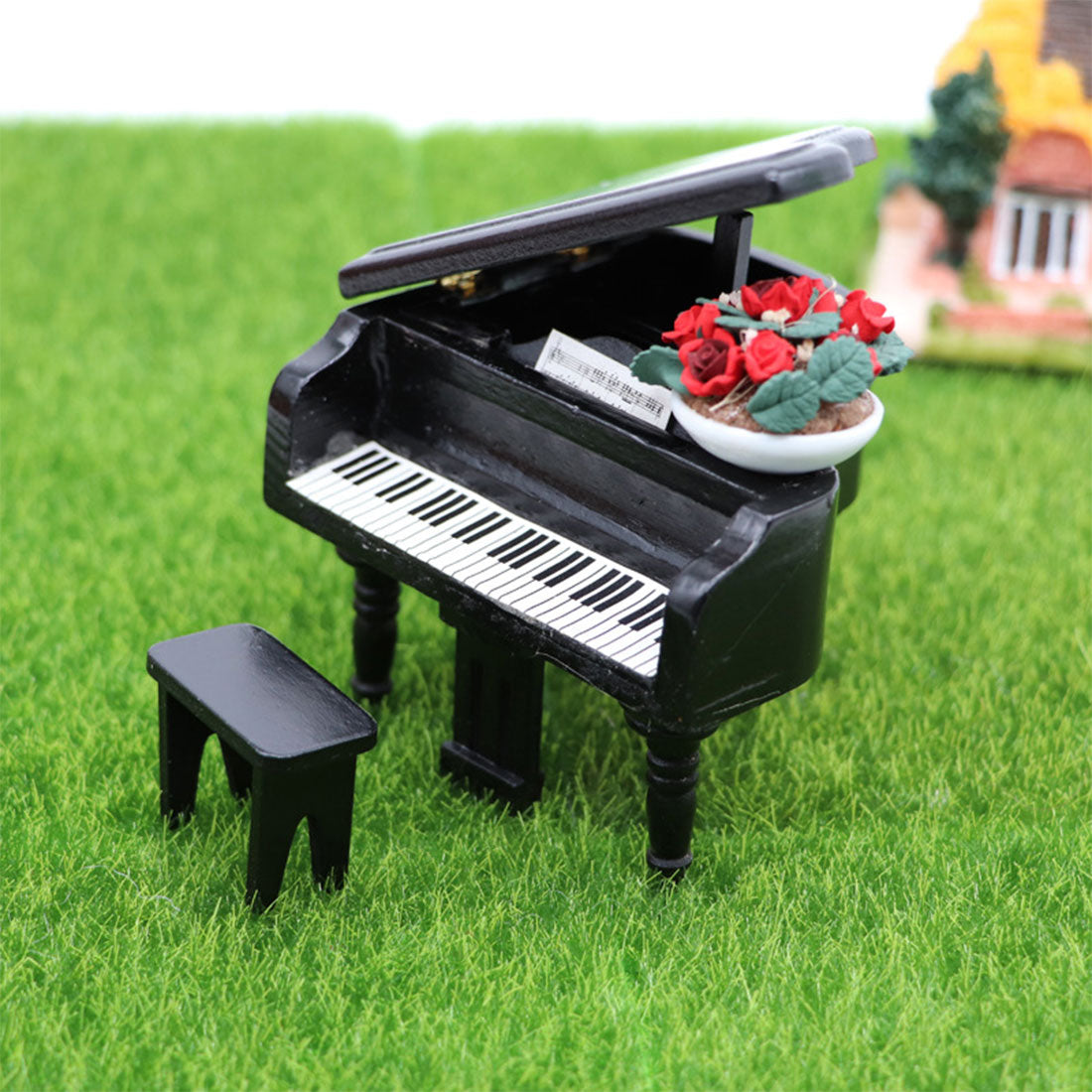 1/12 Mini Piano Model for Miniature Scene Models Dollhouse Accessories DIY Christmas Gift Assembly