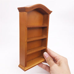 1/12 Scale Mini Floor Bookshelf for Miniature Scene Models Dollhouse Accessories DIY Christmas Gift Assembly