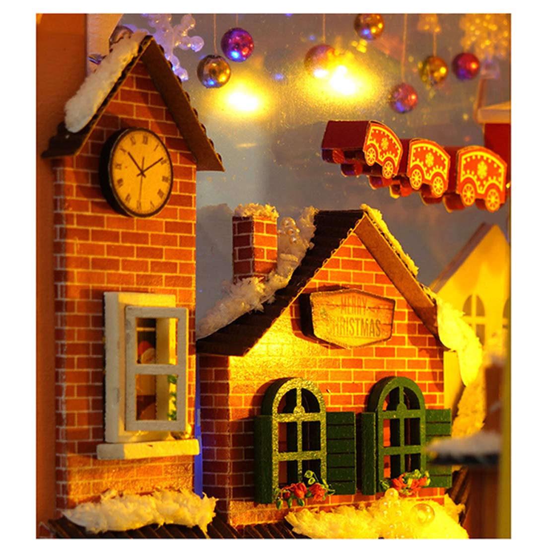 Gift Store BookNook Christmas House Model Kit DIY 3D Wooden Puzzle Assembly Toy Creative