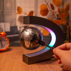 Magnetic Levitation Globe C-Shape with LED Lights Desktop Decor