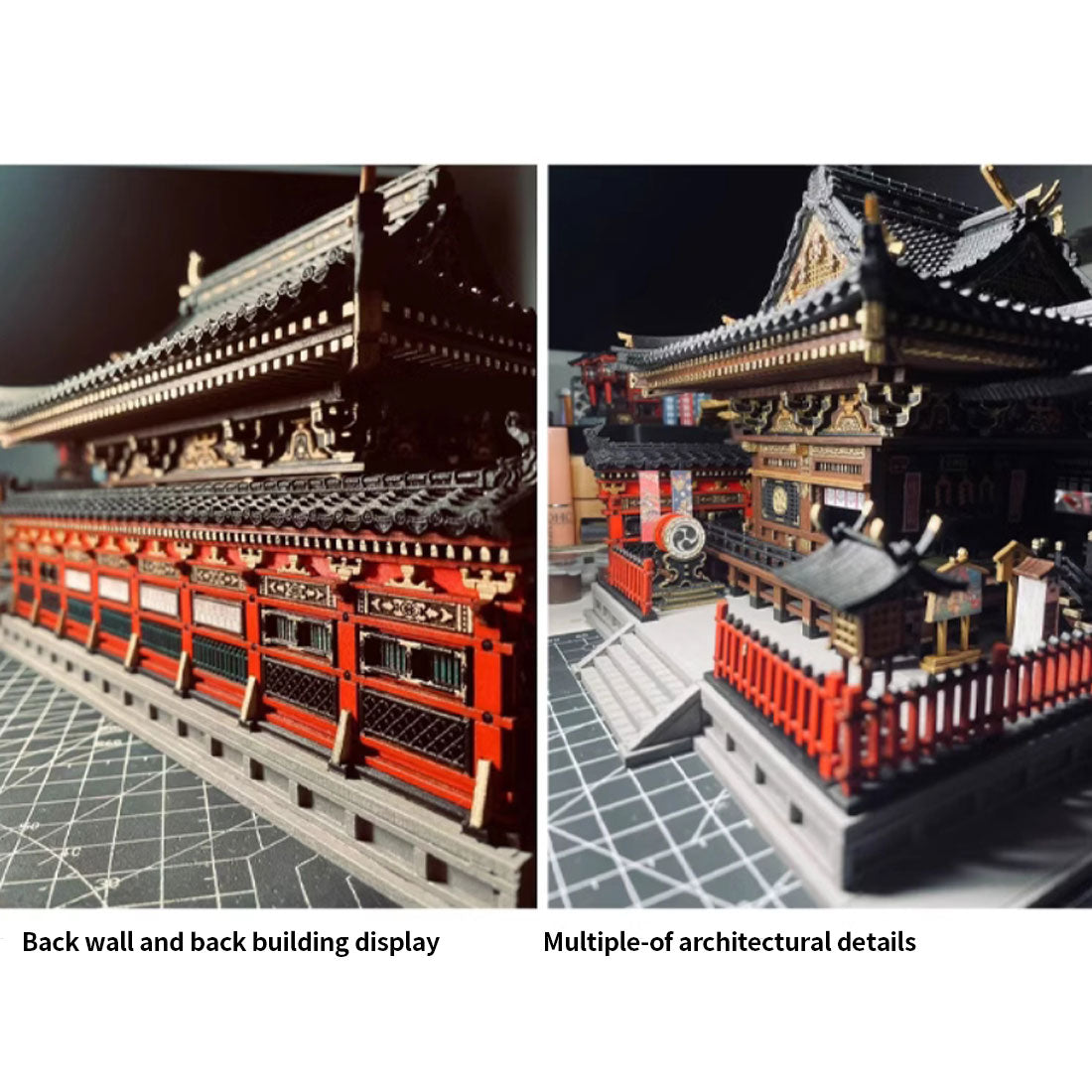 1:64 Scale Japanese Shrine Miniature Ancient Building Model 3D DIY Assembly Creative Handmade Holiday Gift Unpainted Parts Version