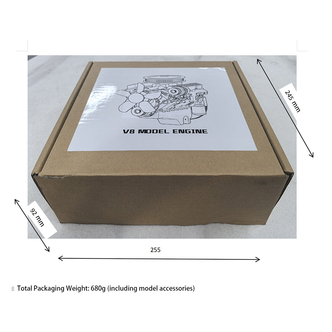 V8 Internal Combustion Engine Model 3D Printed Simulated Electric Kit 1/6 Scale Suitable for Chevrolet model cars