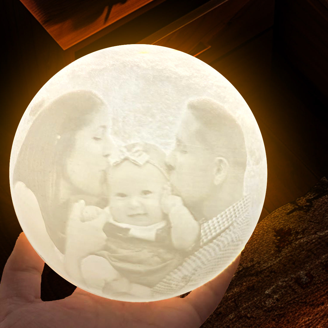 Custom 3D Printed Moon Lamp with Stand Personalized Decor Festival Lights for Anniversaries and Birthdays