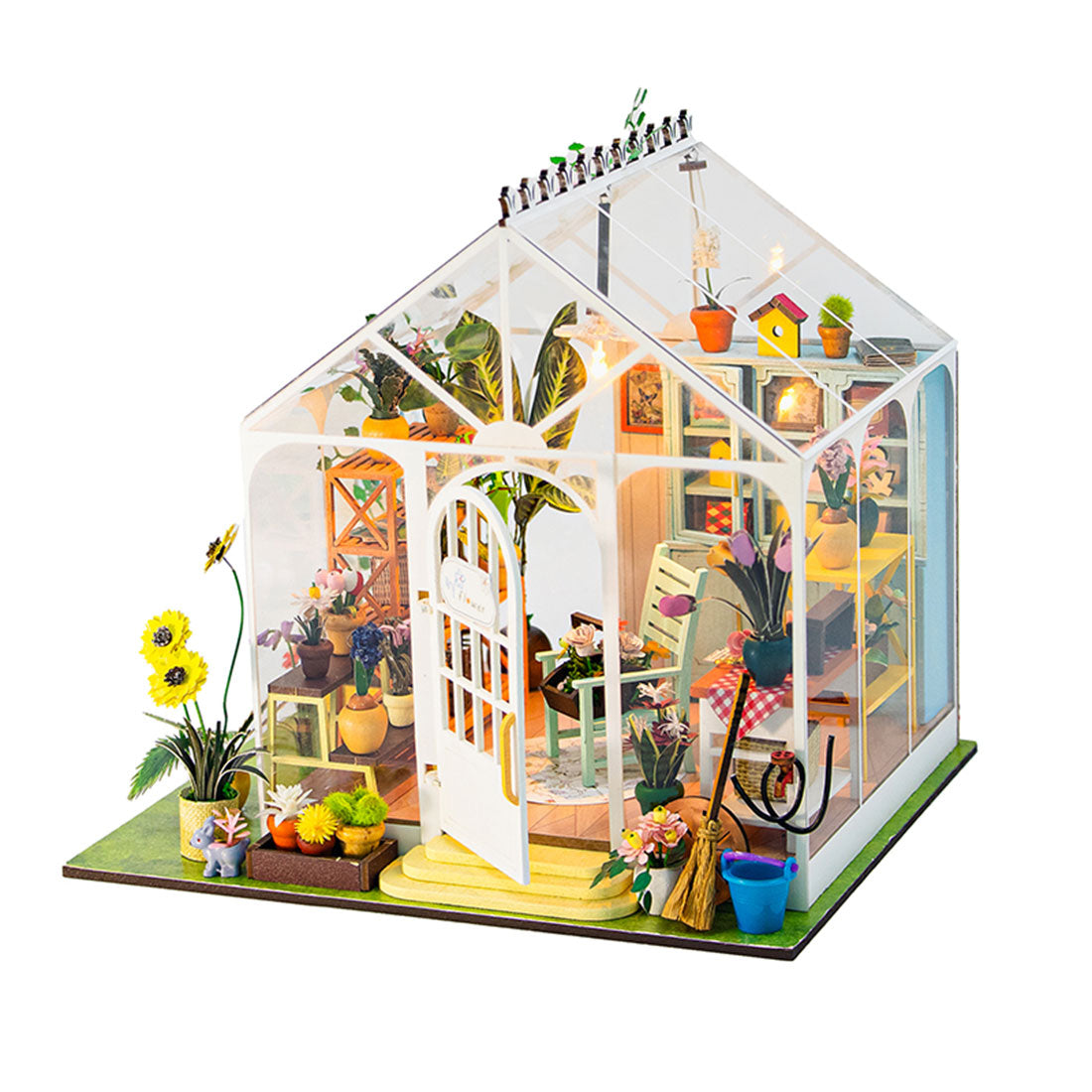 Sunshine Flower House Model DIY Handcrafted Miniature Kit Desktop ornaments creative toys gifts