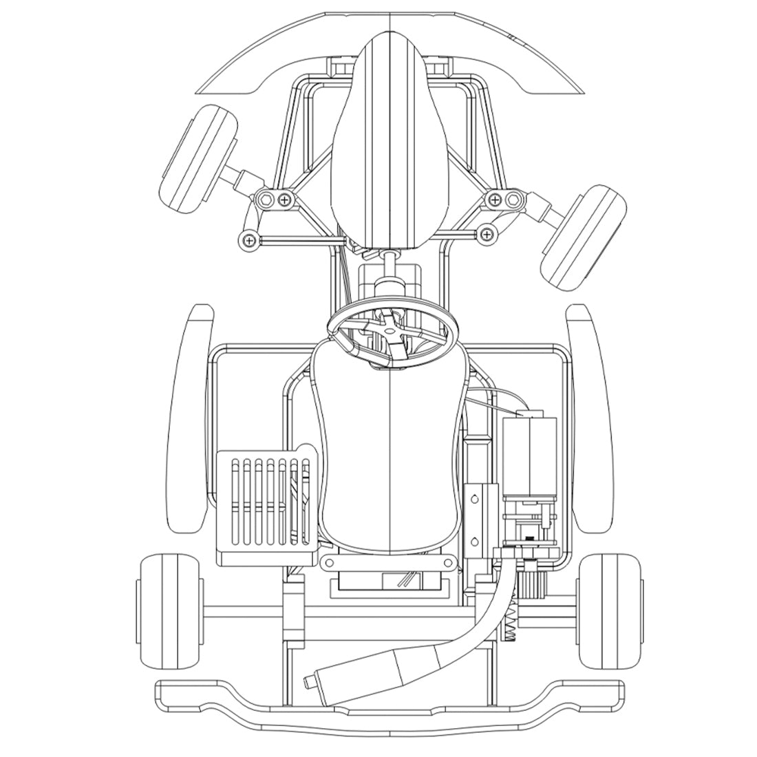 Mini RC Kart Assembly Model Kart-80 1/32 Scale 2.4G 3d print DIY Toy Gift KIT Version