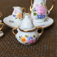 1/12 Ceramic Tea Set for Miniature Scene Models Dollhouse Accessories DIY Christmas Gift Assembly