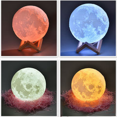 Custom 3D Printed Moon Lamp with Stand Personalized Decor Festival Lights for Anniversaries and Birthdays