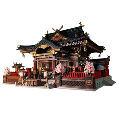 1:64 Scale Japanese Shrine Miniature Ancient Building Model 3D DIY Assembly Creative Handmade Holiday Gift Unpainted Parts Version