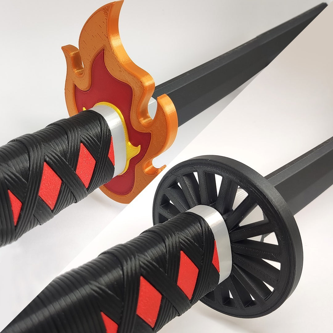 Demon Slayer: Kimetsu no Yaiba retractable katana cosplay props, Kamado Tanjiro, Rengoku Kyojuro Nichirin sword, cosplay props collection