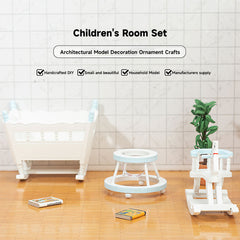 1/12 Mini Babys' Room Set for Miniature Scene Models  DIY Dollhouse Free Combination assembly Scene Model