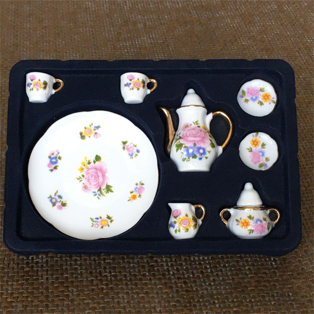 1/12 Ceramic Tea Set for Miniature Scene Models Dollhouse Accessories DIY Christmas Gift Assembly