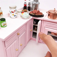 1/12 Scale Mini Kitchen Counter and Sink Set for Miniature Scene Models Dollhouse Accessories DIY Christmas Gift Assembly