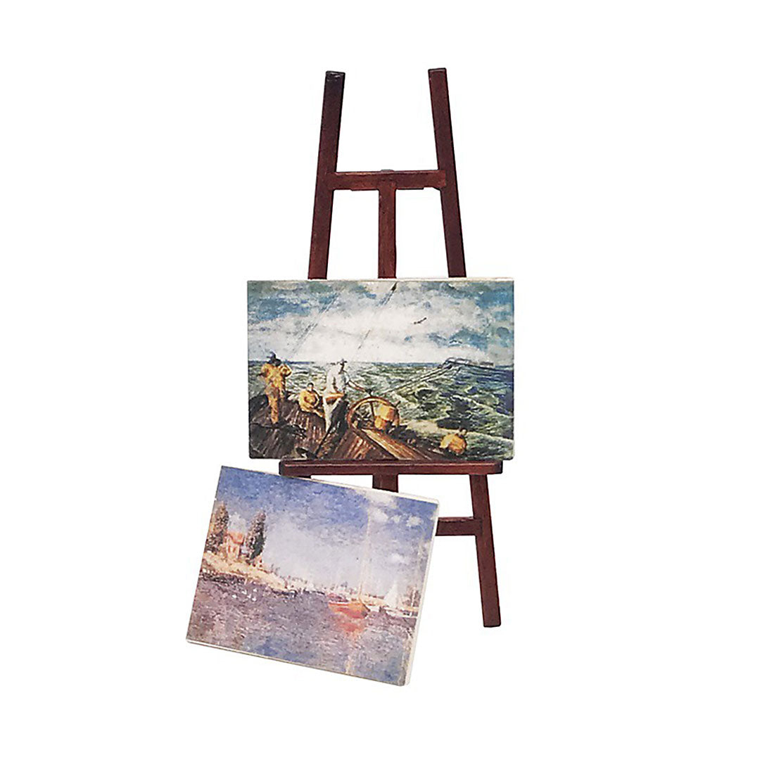 1/12 Scale Miniature Easel with Two Paintings  Dollhouse Accessories DIY Christmas Gift Assembly