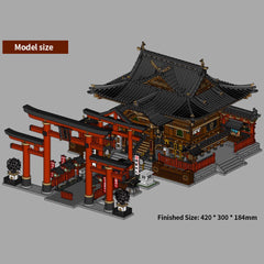 1:64 Scale Japanese Shrine Miniature Ancient Building Model 3D DIY Assembly Creative Handmade Holiday Gift Unpainted Parts Version