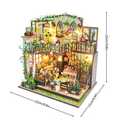 1/24 Double-Decker Darcy Flower House Miniature Dollhouse Architectural Model Kit DIY Christmas Gift mini villa assembly