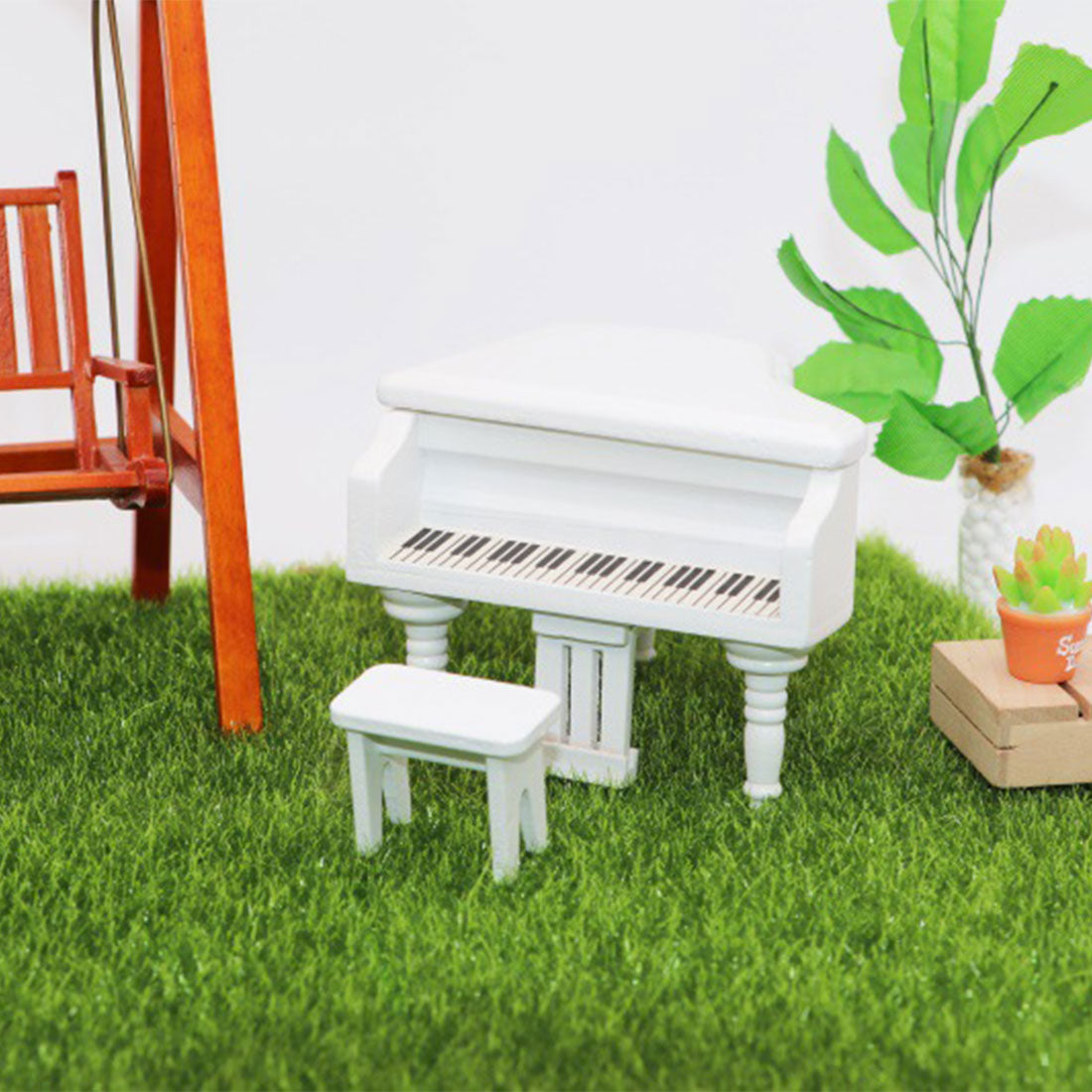 1/12 Mini Piano Model for Miniature Scene Models Dollhouse Accessories DIY Christmas Gift Assembly