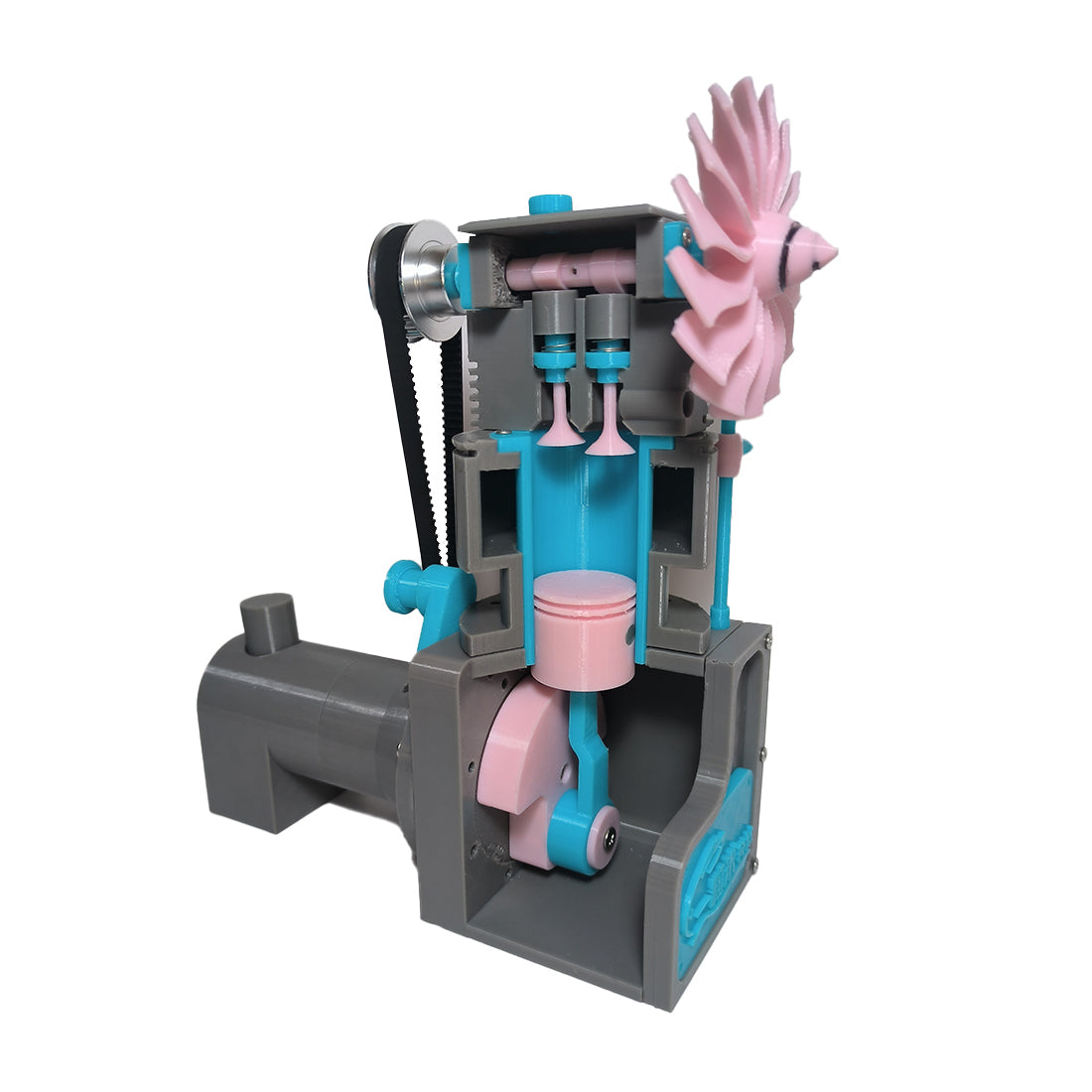 Single-cylinder Engine Cutaway Model Educational Toys Desktop Ornaments Creative Gifts 3D Printed