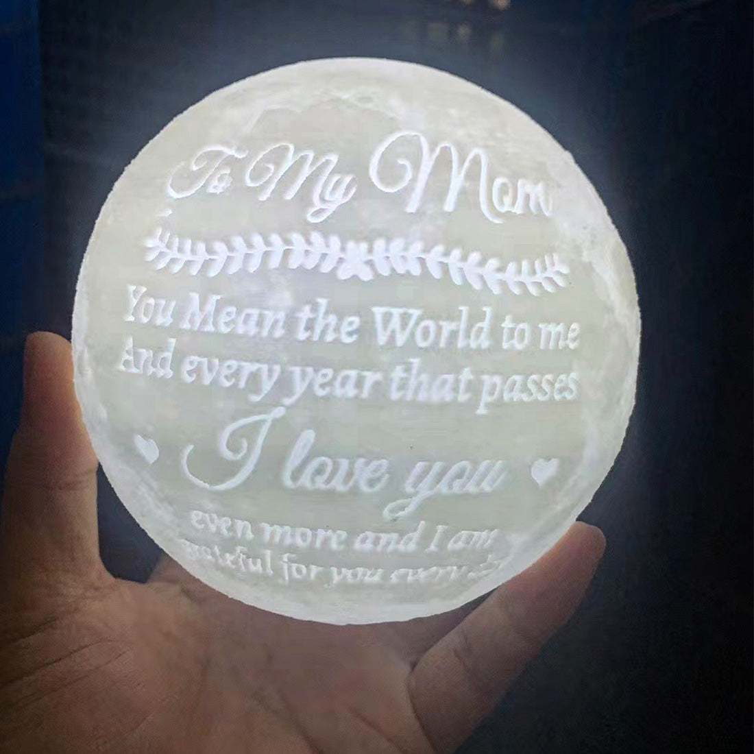 Custom 3D Printed Moon Lamp with Stand Personalized Decor Festival Lights for Anniversaries and Birthdays